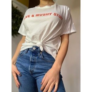 Large White LA Hearts Love & Mushy Stuff T-shirt